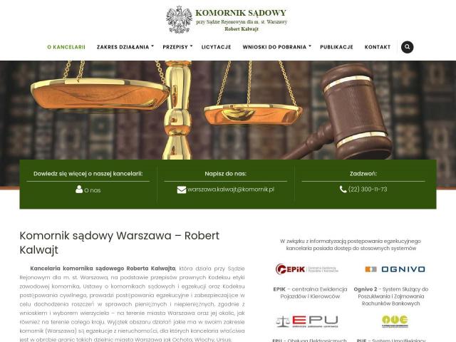 KOMORNIK SĄDOWY PRZY SĄDZIE REJONOWYM DLA M.ST. WARSZAWY ROBERT KALWAJT